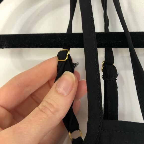 Guess Black Lace Trimmed Camisole Adjustable Strap - Picture 6 of 7